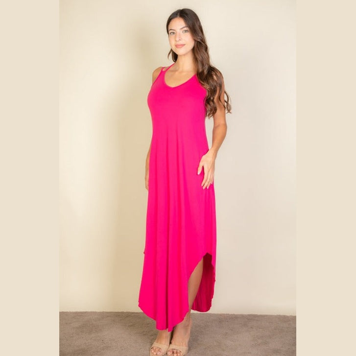 Solid Cami Double Strap Loose Fit Dress