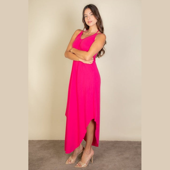 Solid Cami Double Strap Loose Fit Dress