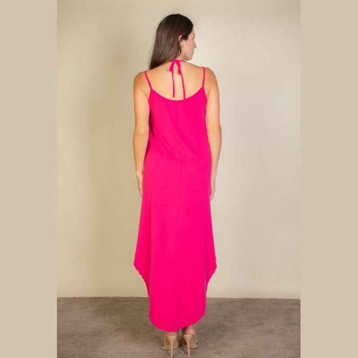Solid Cami Double Strap Loose Fit Dress