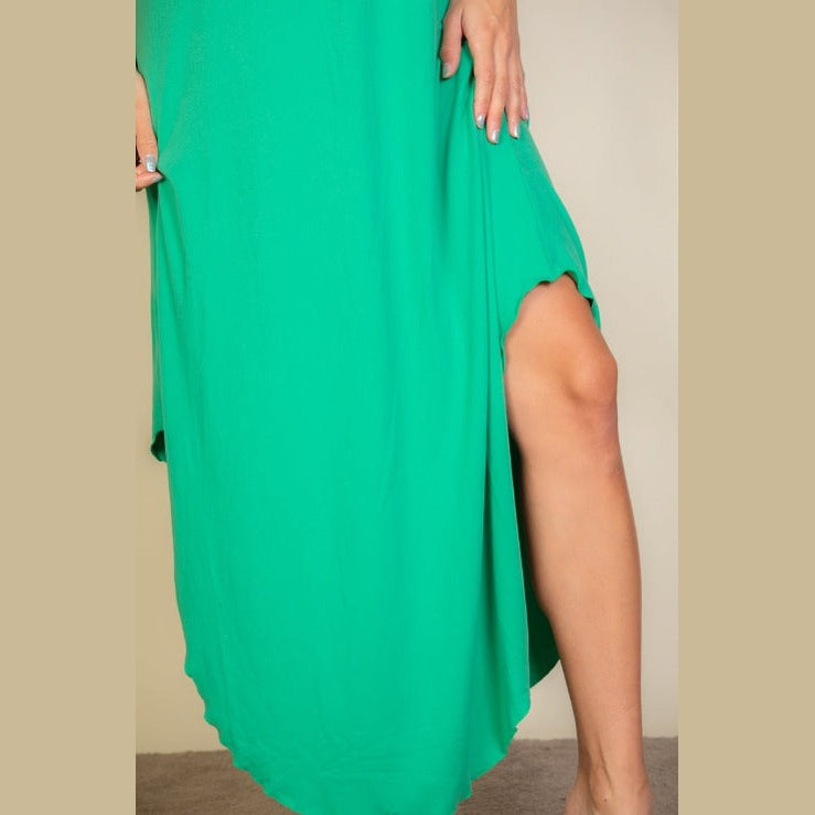 Solid Cami Double Strap Loose Fit Dress