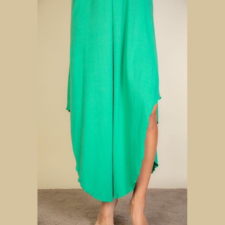 Solid Cami Double Strap Loose Fit Dress