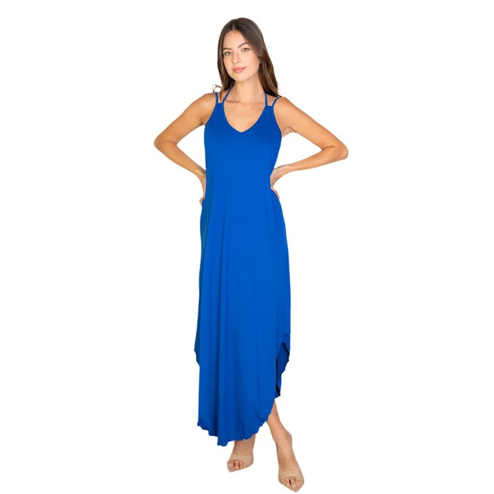 Solid Cami Double Strap Loose Fit Dress