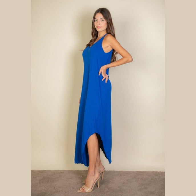 Solid Cami Double Strap Loose Fit Dress