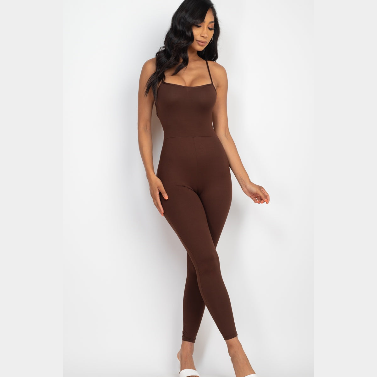 Criss-Cross Open Back Bodycon Jumpsuit