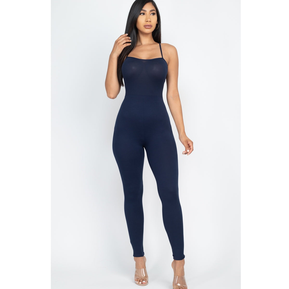 Criss-Cross Open Back Bodycon Jumpsuit