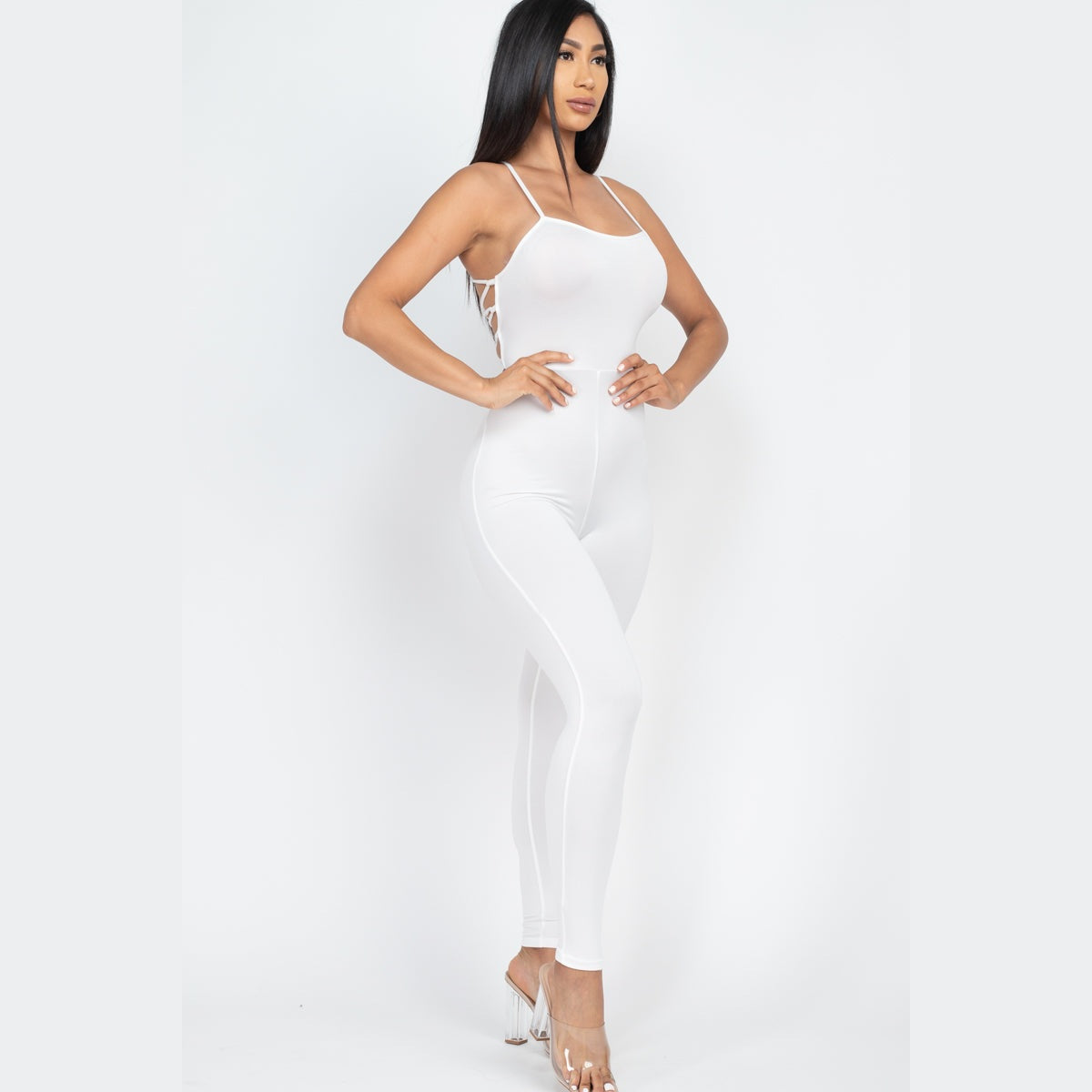 Criss-Cross Open Back Bodycon Jumpsuit