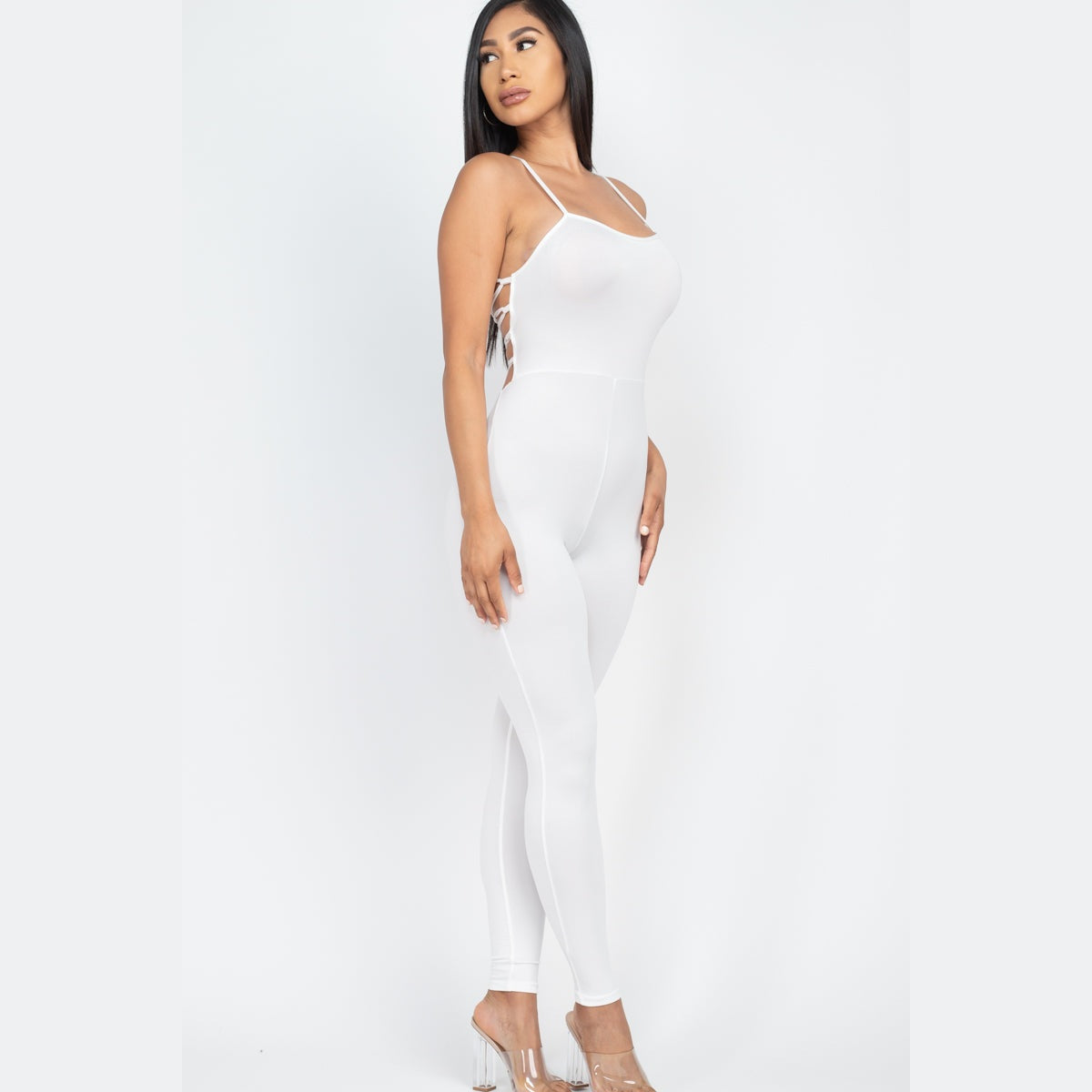 Criss-Cross Open Back Bodycon Jumpsuit