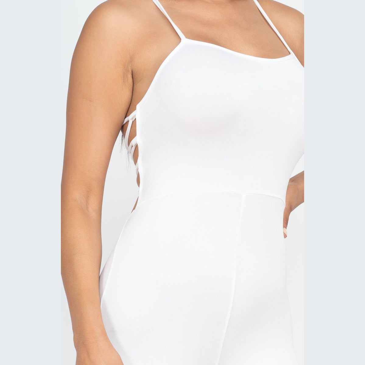 Criss-Cross Open Back Bodycon Jumpsuit