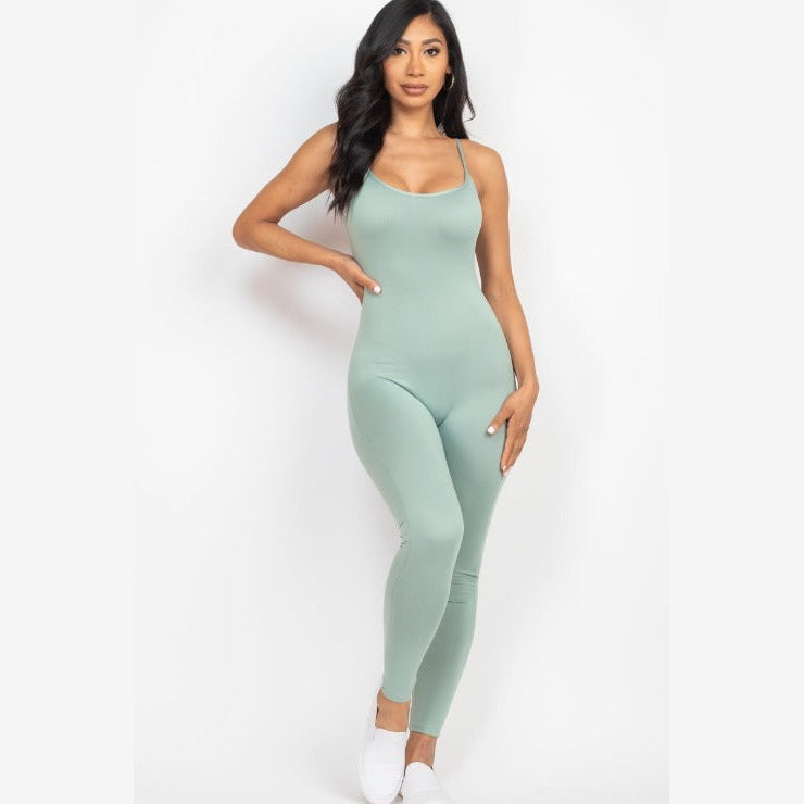 Solid Bodycon Cami Jumpsuit