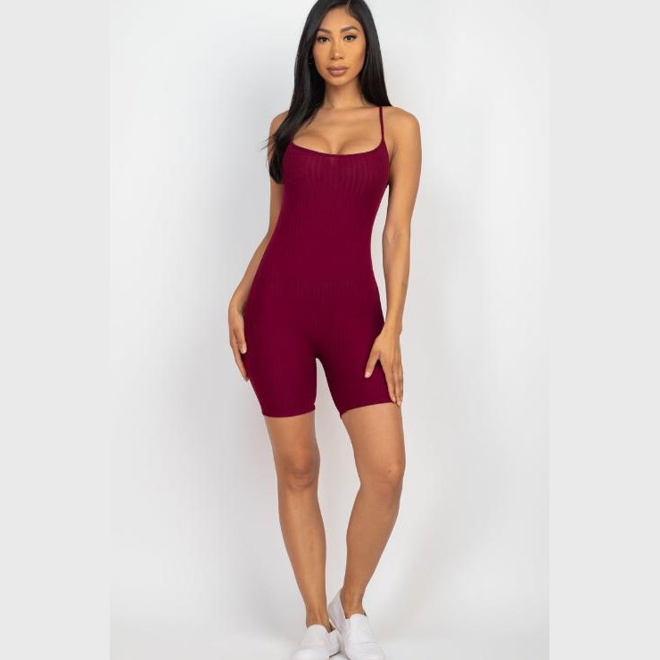 Ribbed Bodycon Romper