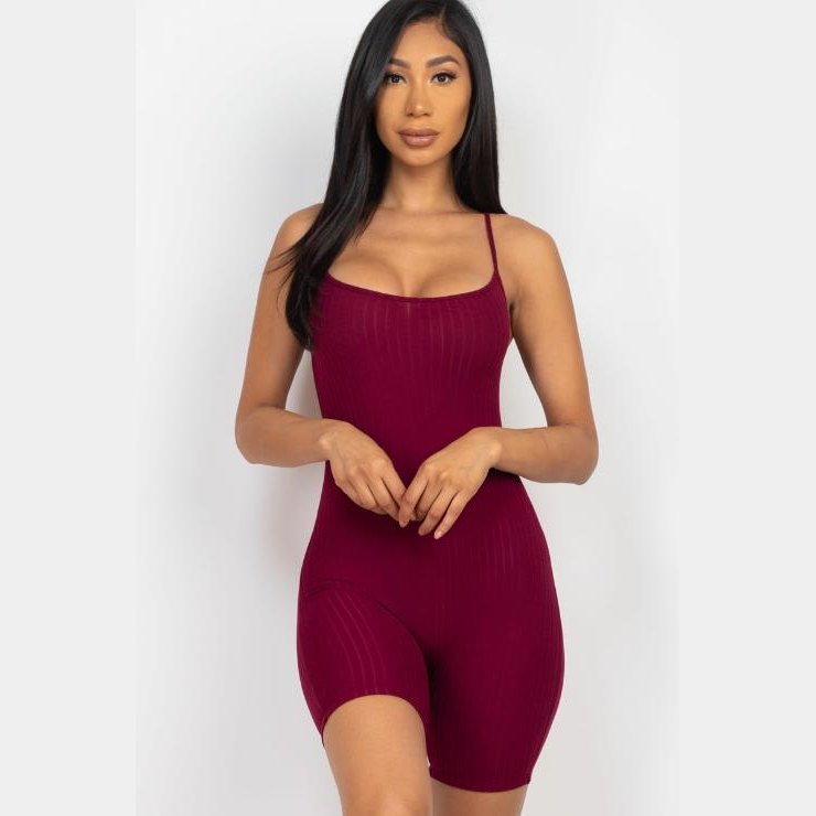 Ribbed Bodycon Romper