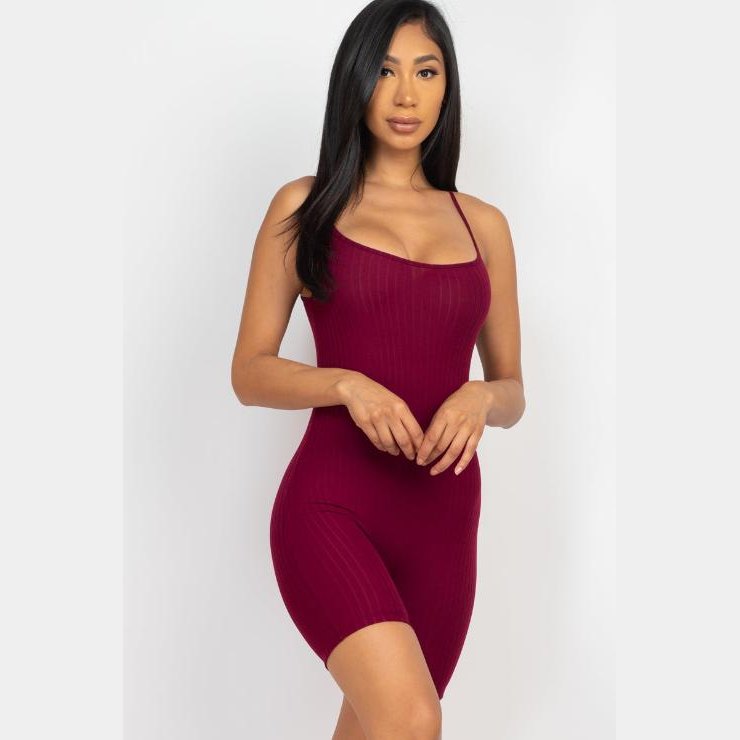 Ribbed Bodycon Romper