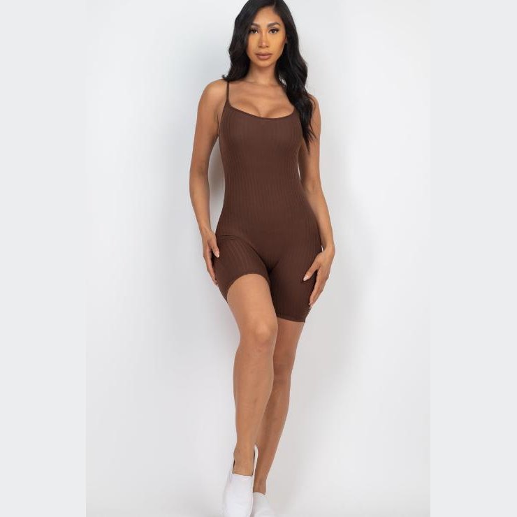 Ribbed Bodycon Romper