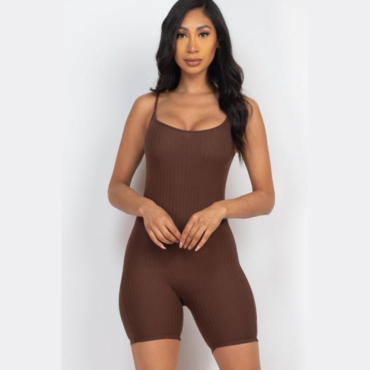 Ribbed Bodycon Romper