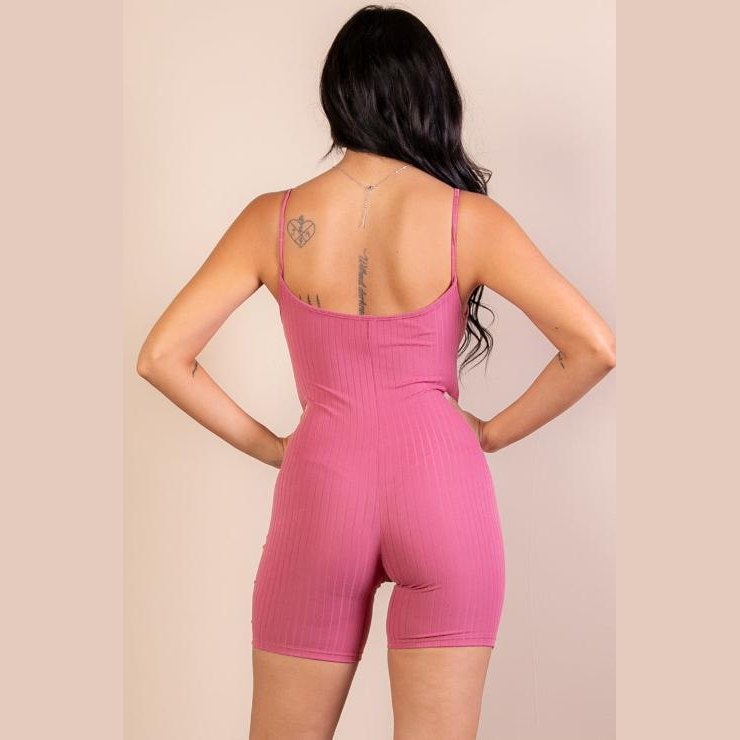 Ribbed Bodycon Romper