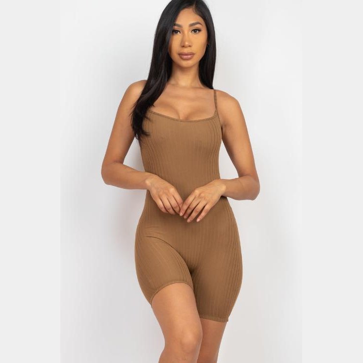 Ribbed Bodycon Romper