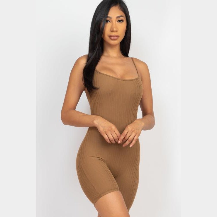 Ribbed Bodycon Romper
