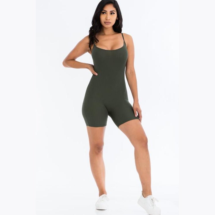Ribbed Bodycon Romper