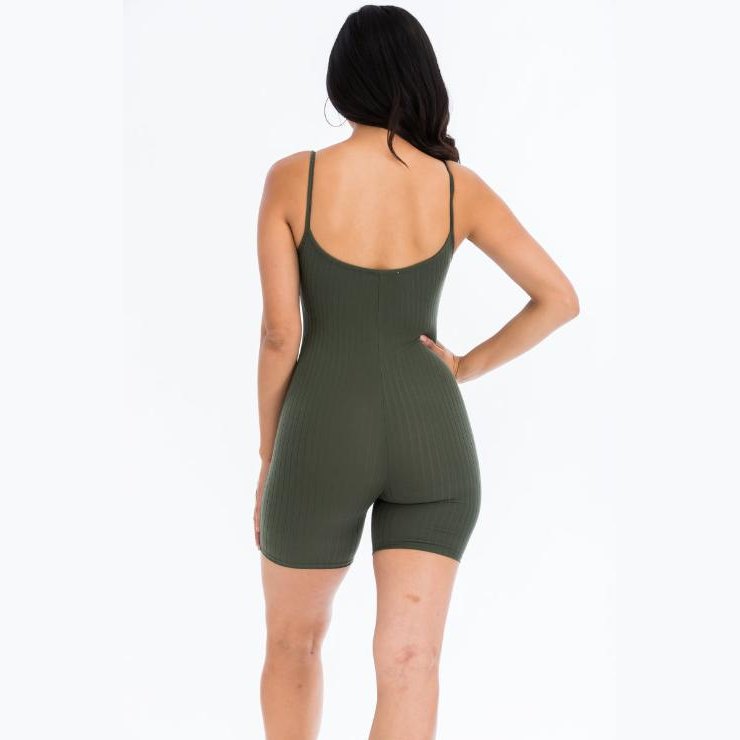 Ribbed Bodycon Romper