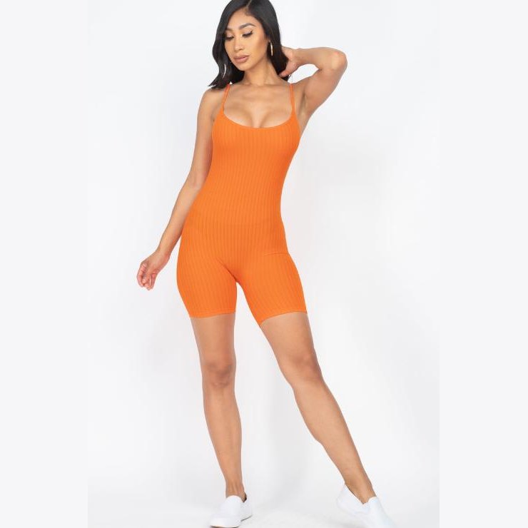 Ribbed Bodycon Romper