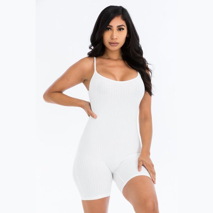 Ribbed Bodycon Romper