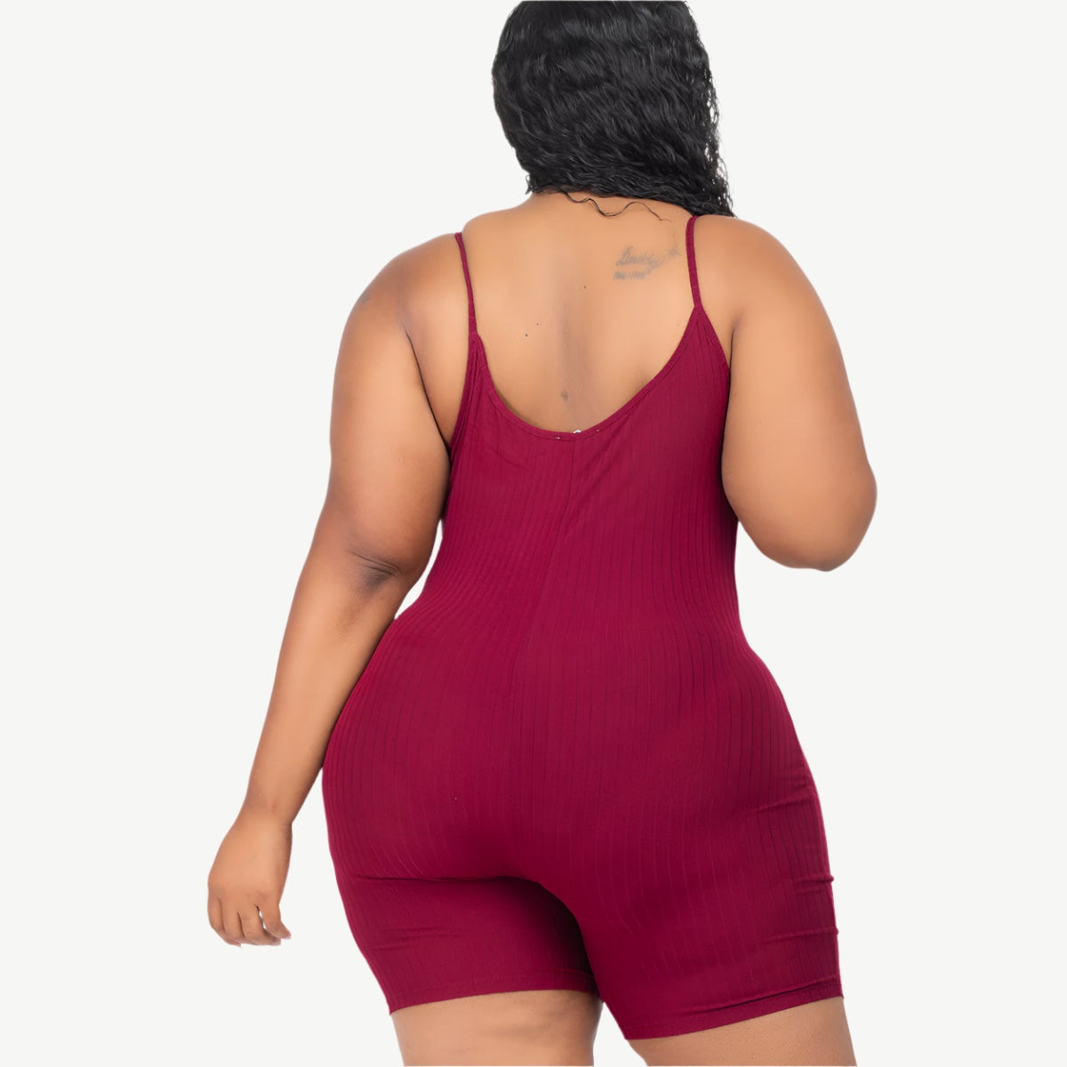 Plus Ribbed Bodycon Romper