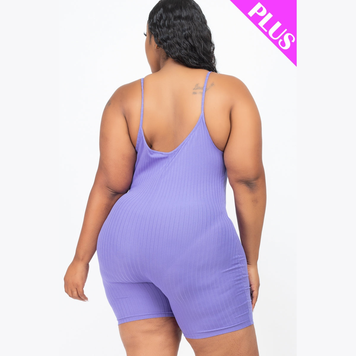Plus Ribbed Bodycon Romper