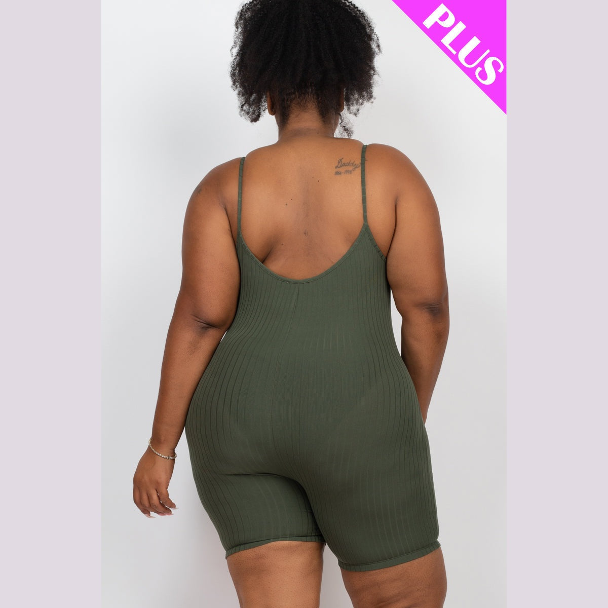 Plus Ribbed Bodycon Romper