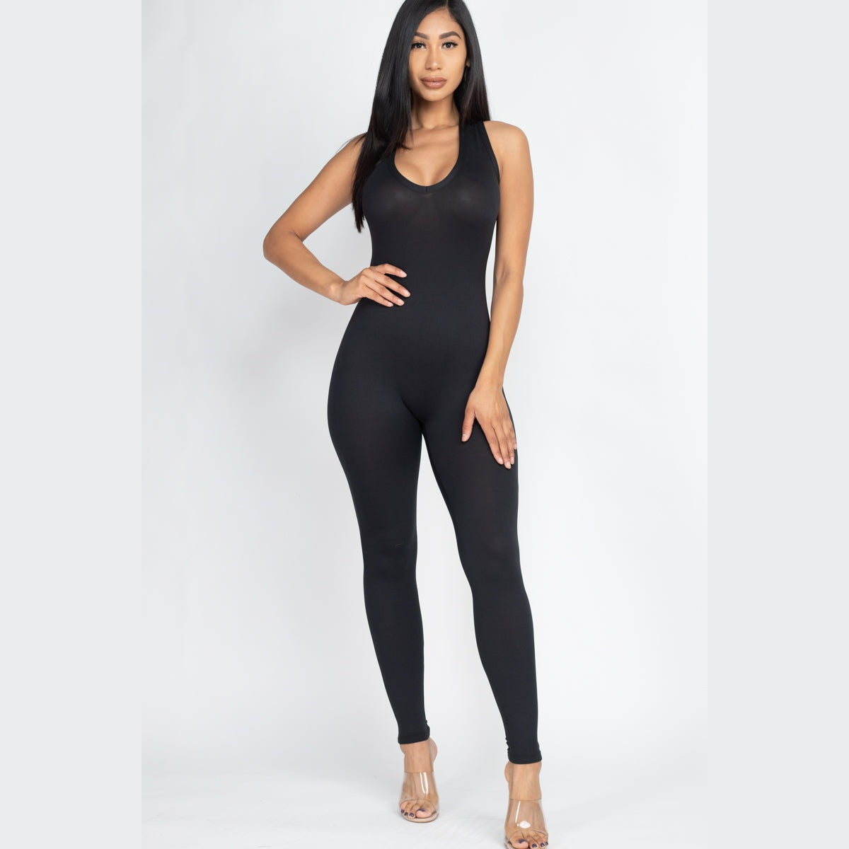 Racer Back Bodycon Jumpsuit