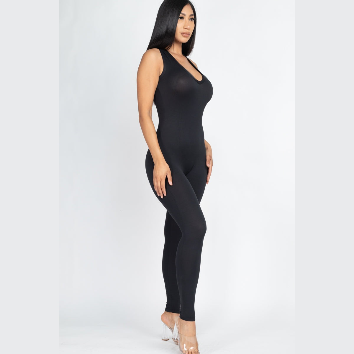 Racer Back Bodycon Jumpsuit