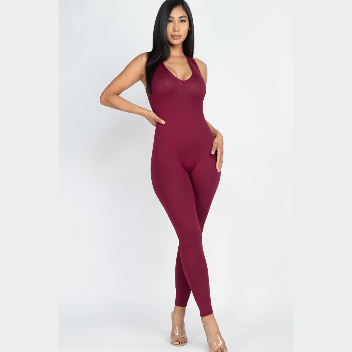Racer Back Bodycon Jumpsuit