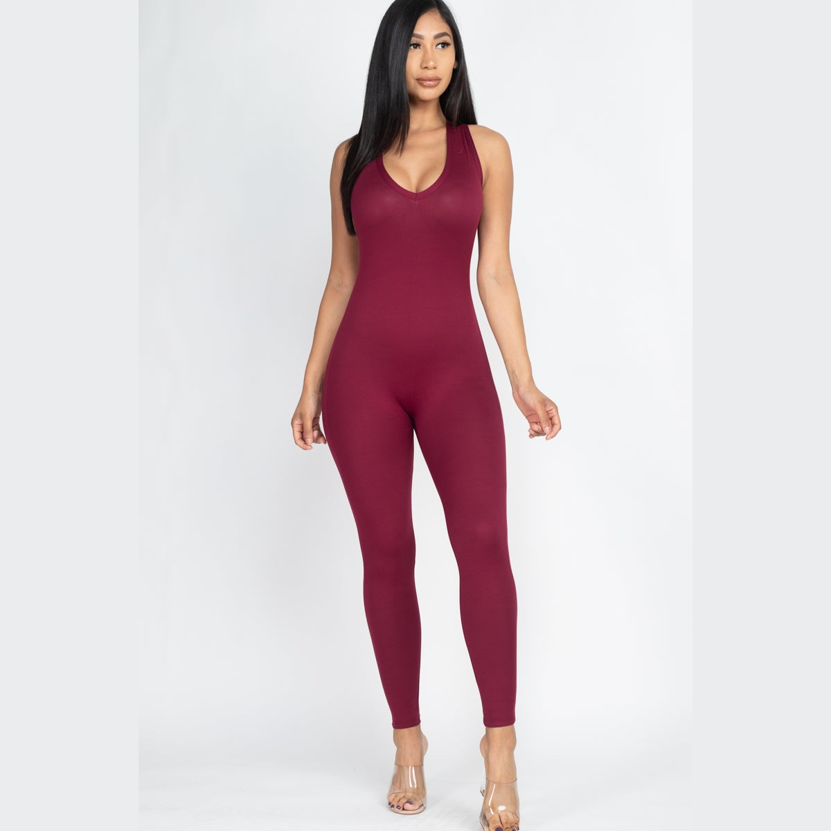 Racer Back Bodycon Jumpsuit