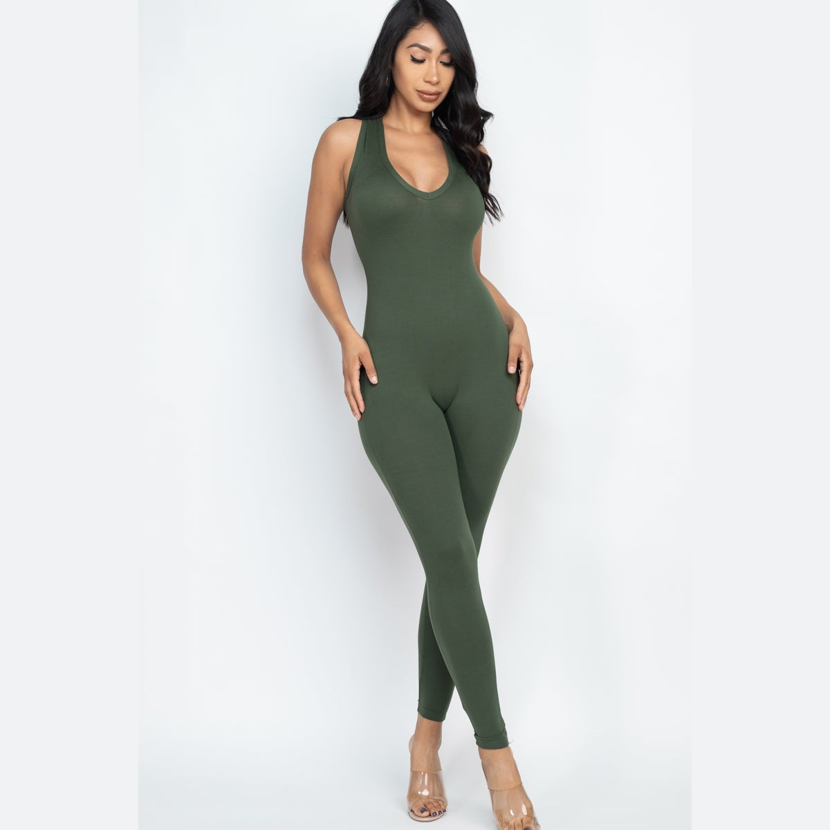 Racer Back Bodycon Jumpsuit