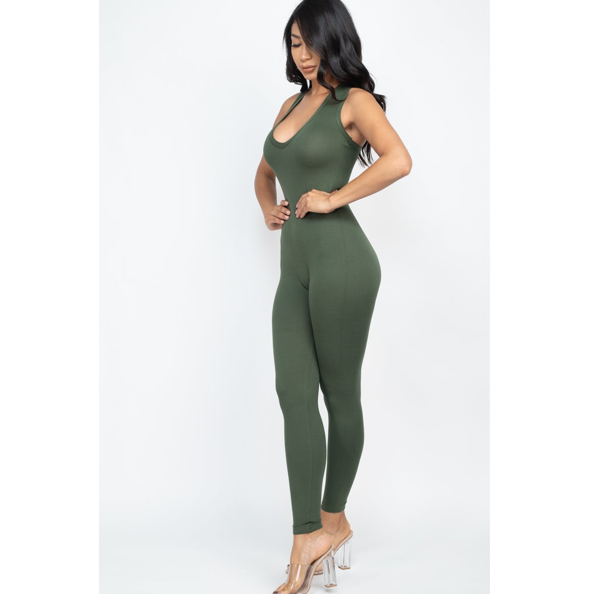 Racer Back Bodycon Jumpsuit