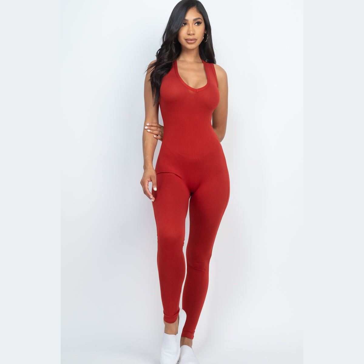 Racer Back Bodycon Jumpsuit