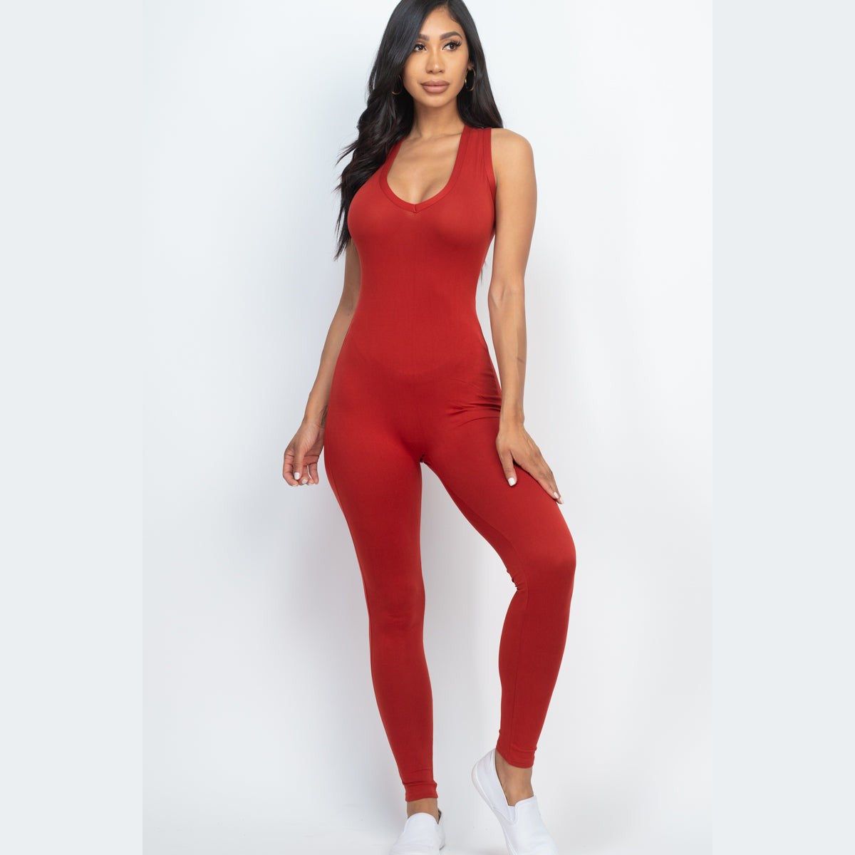 Racer Back Bodycon Jumpsuit