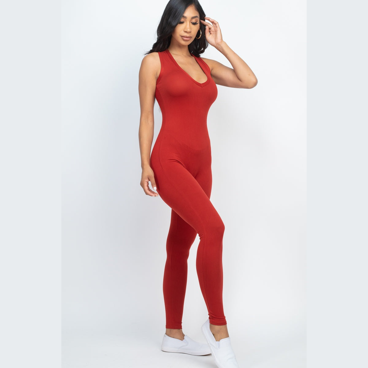 Racer Back Bodycon Jumpsuit