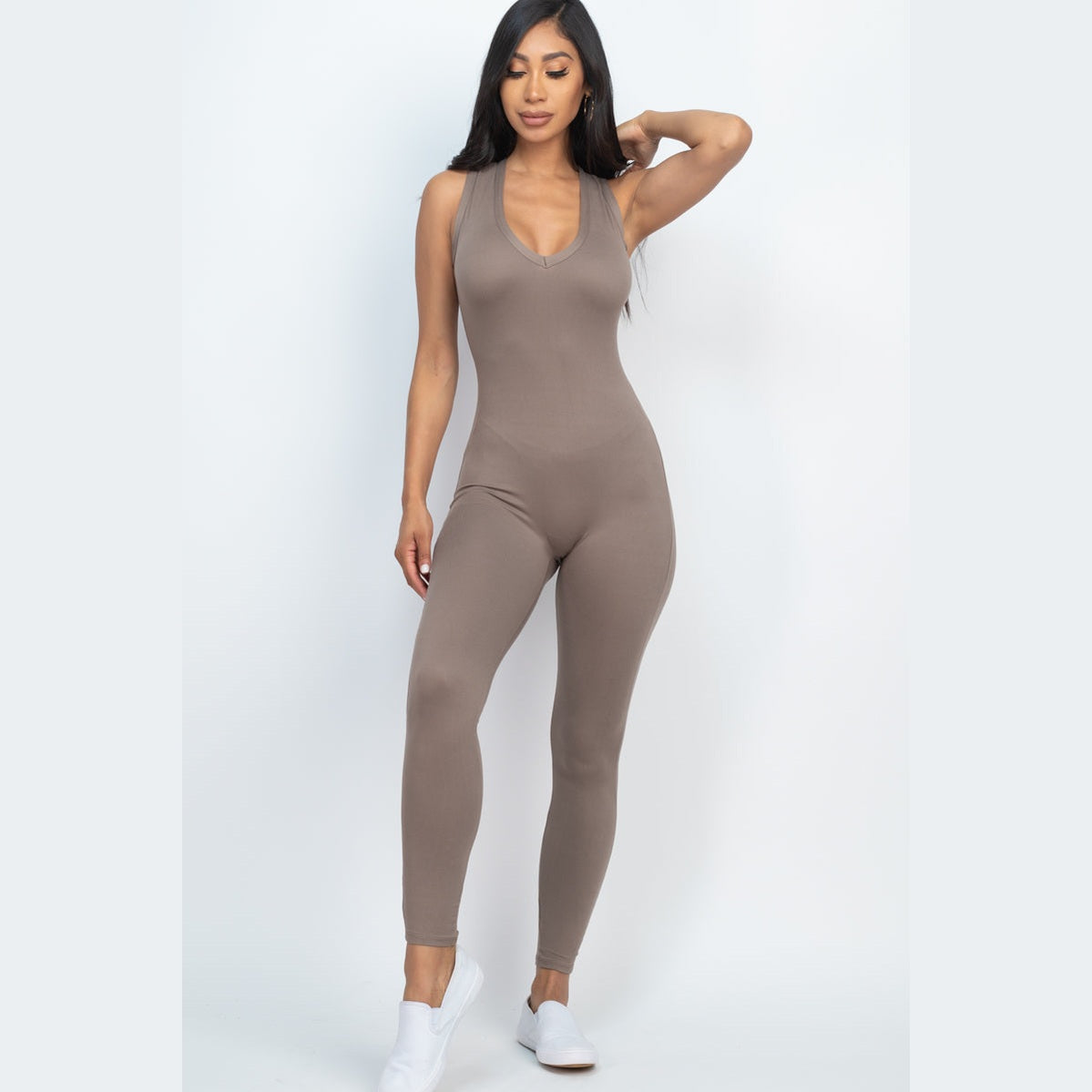 Racer Back Bodycon Jumpsuit