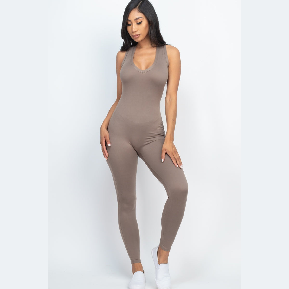 Racer Back Bodycon Jumpsuit