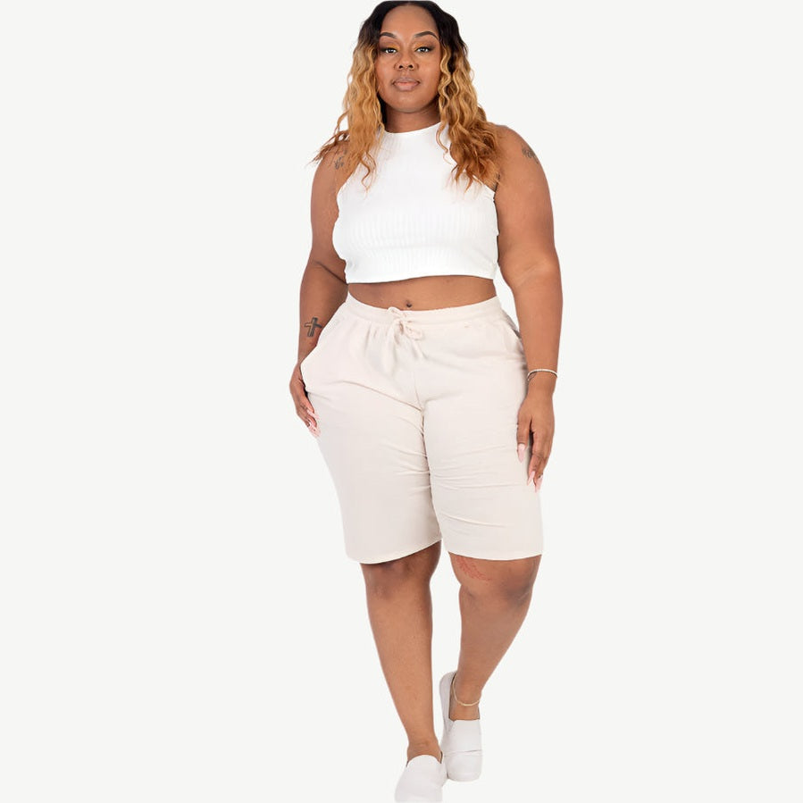 Plus Size French Terry Bermuda Shorts
