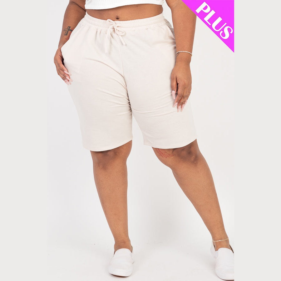 Plus Size French Terry Bermuda Shorts