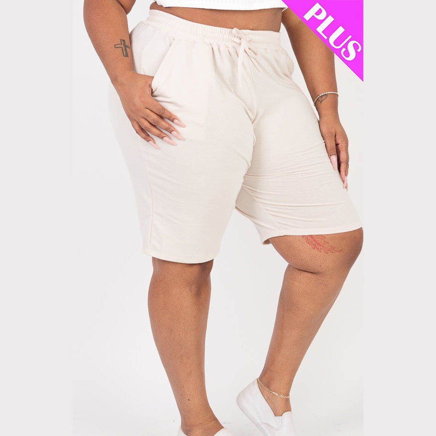 Plus Size French Terry Bermuda Shorts