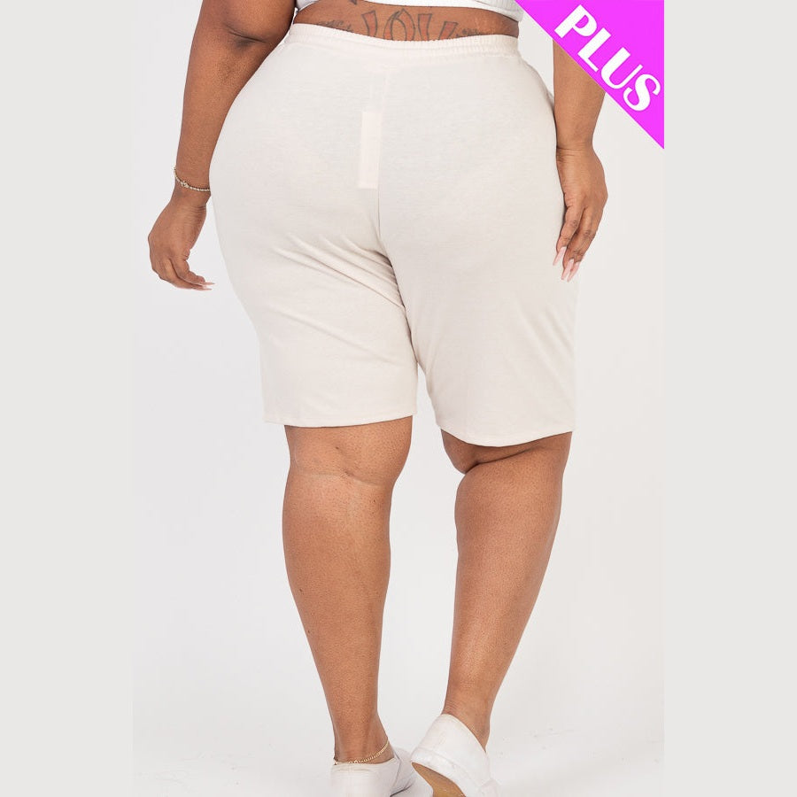 Plus Size French Terry Bermuda Shorts