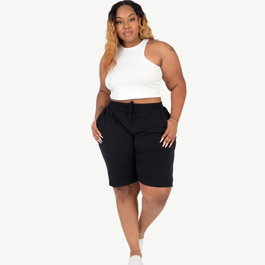 Plus Size French Terry Bermuda Shorts