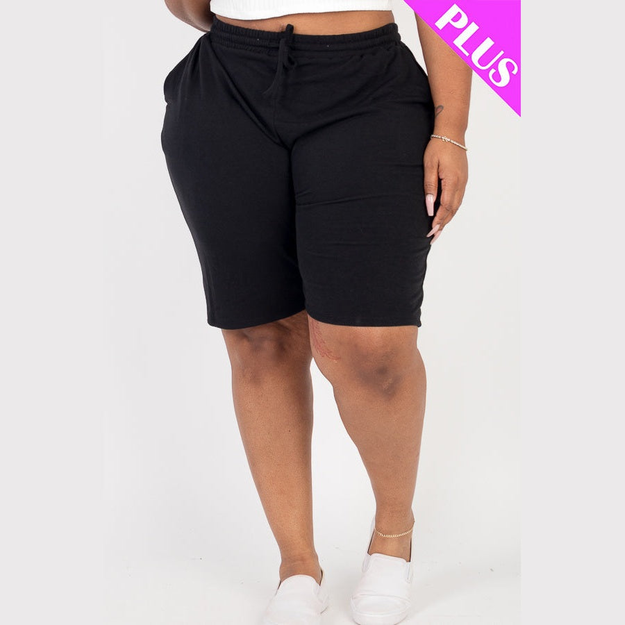 Plus Size French Terry Bermuda Shorts