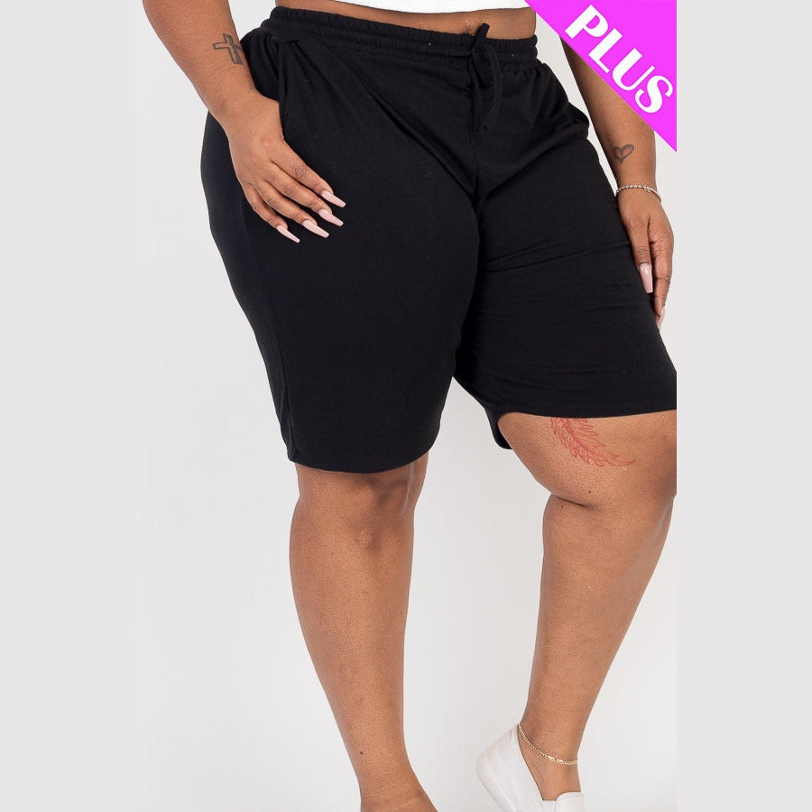 Plus Size French Terry Bermuda Shorts
