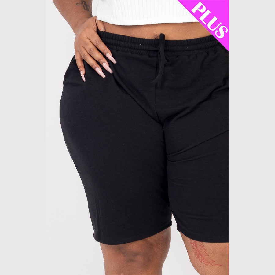 Plus Size French Terry Bermuda Shorts
