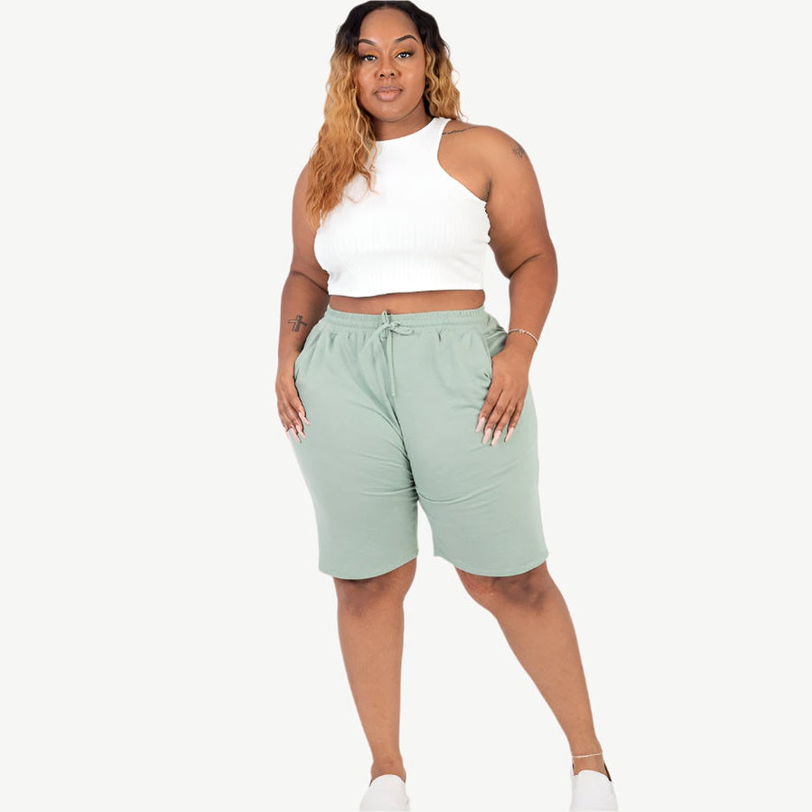 Plus Size French Terry Bermuda Shorts