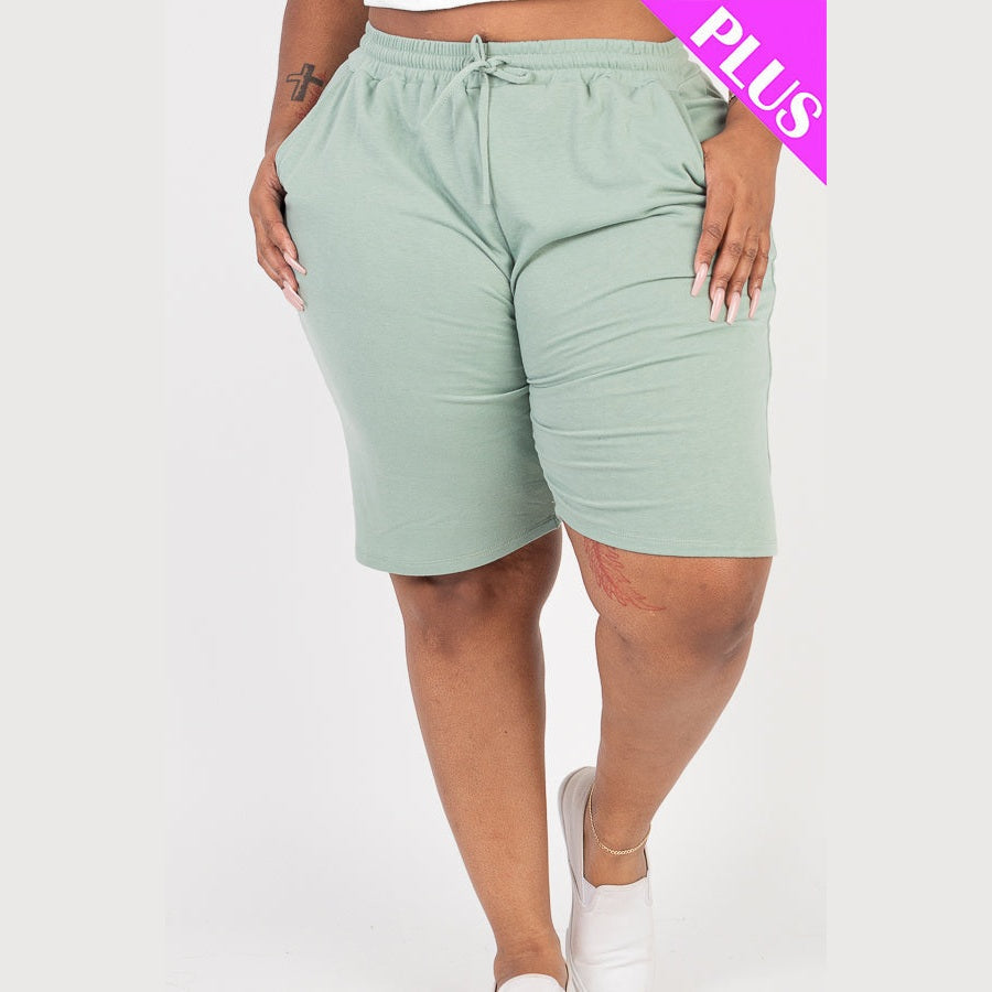 Plus Size French Terry Bermuda Shorts