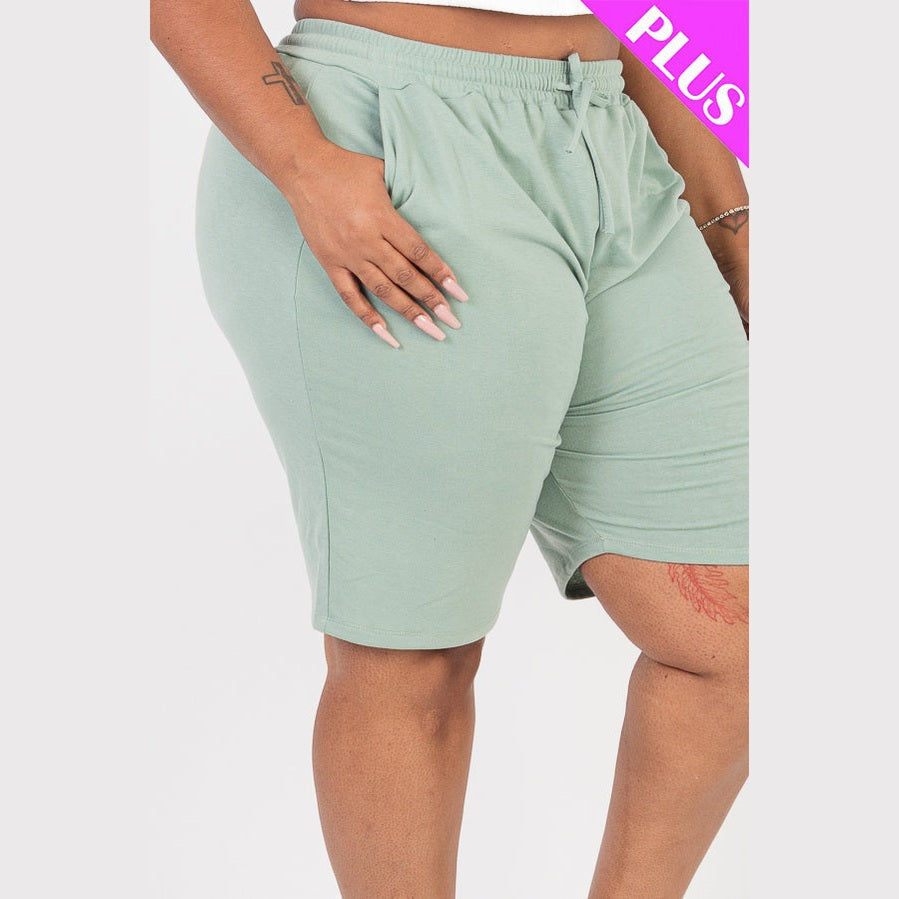 Plus Size French Terry Bermuda Shorts